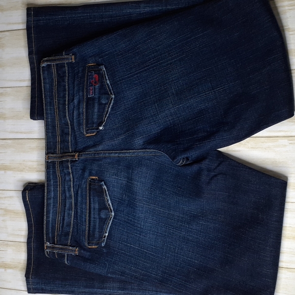 🇺🇸 Blue Cult Bootcut Blue Jeans No Pockets Snap Closure Size 28 - Picture 2 of 16